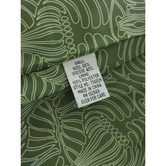 Tulle Green Wool Blend Coat XS Women’s Button Front Lined Pockets - Picture 5 of 7